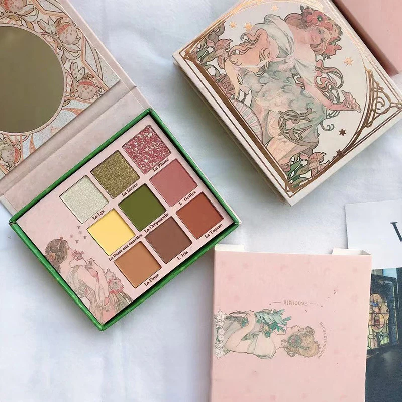 Billige Schönheit Glasierte 9 Farbe Kartoffelpüree Pulver Lidschatten Fach Nass Lidschatten Full Schimmer Glitter Pailletten Matte Make Up Kosmetische