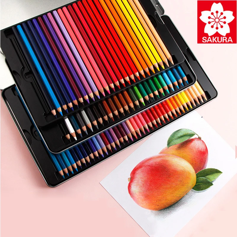 SAKURA water-soluble colored pencil set 24/36/48/60/72 color XPY36 student hand-painted professional painting pencil stationery машинка для стрижки волос sakura sa 5114bk professional