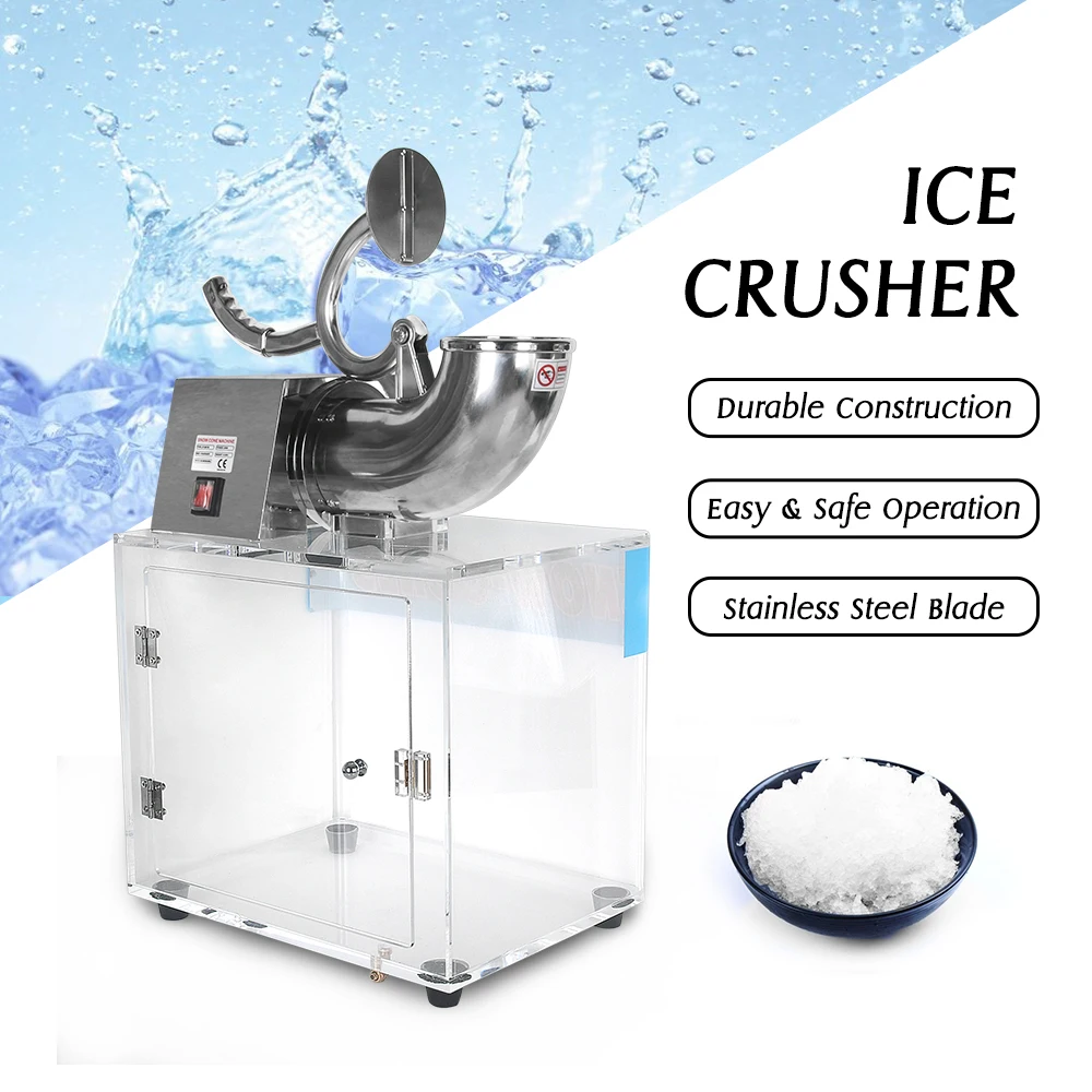 ITOP 180kgs/h Yield Ice Crusher Shaver Electric Snow Cone Maker Stainless Steel Blade Shaved Ice Machine With Ice Box