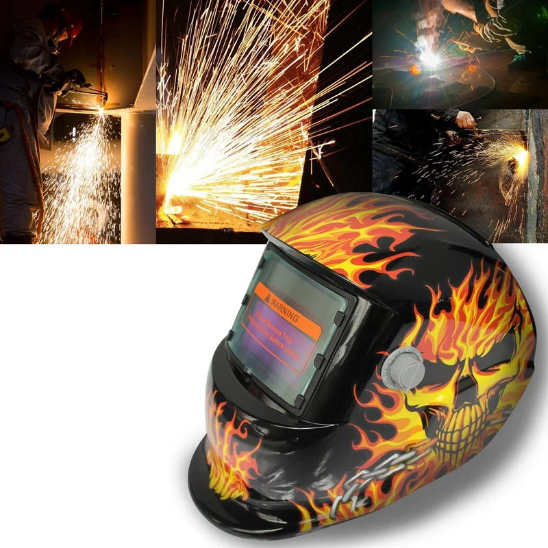 

2018 New Pro Solar Welder Mask Auto-Darkening Welding Helmet Iron chains skull