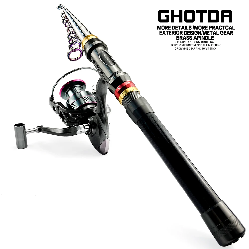Portable Telescopic Fishing Rod Travel Fishing Pole for Freshwater Equipment 