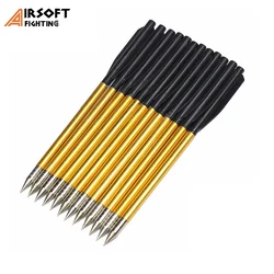 12pcs/pack Archery Sports Aluminum Material Bolts Arrow For 50 lb / 80 lb Pistol Crossbow Tactical 6.5" Accurate Arrow Golden@