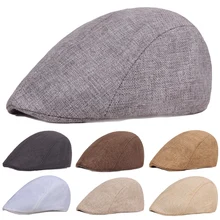 Мужская Женская наружная Кепка для водителя Классическая Кепка льняная хлопковая берет газетчика шляпы