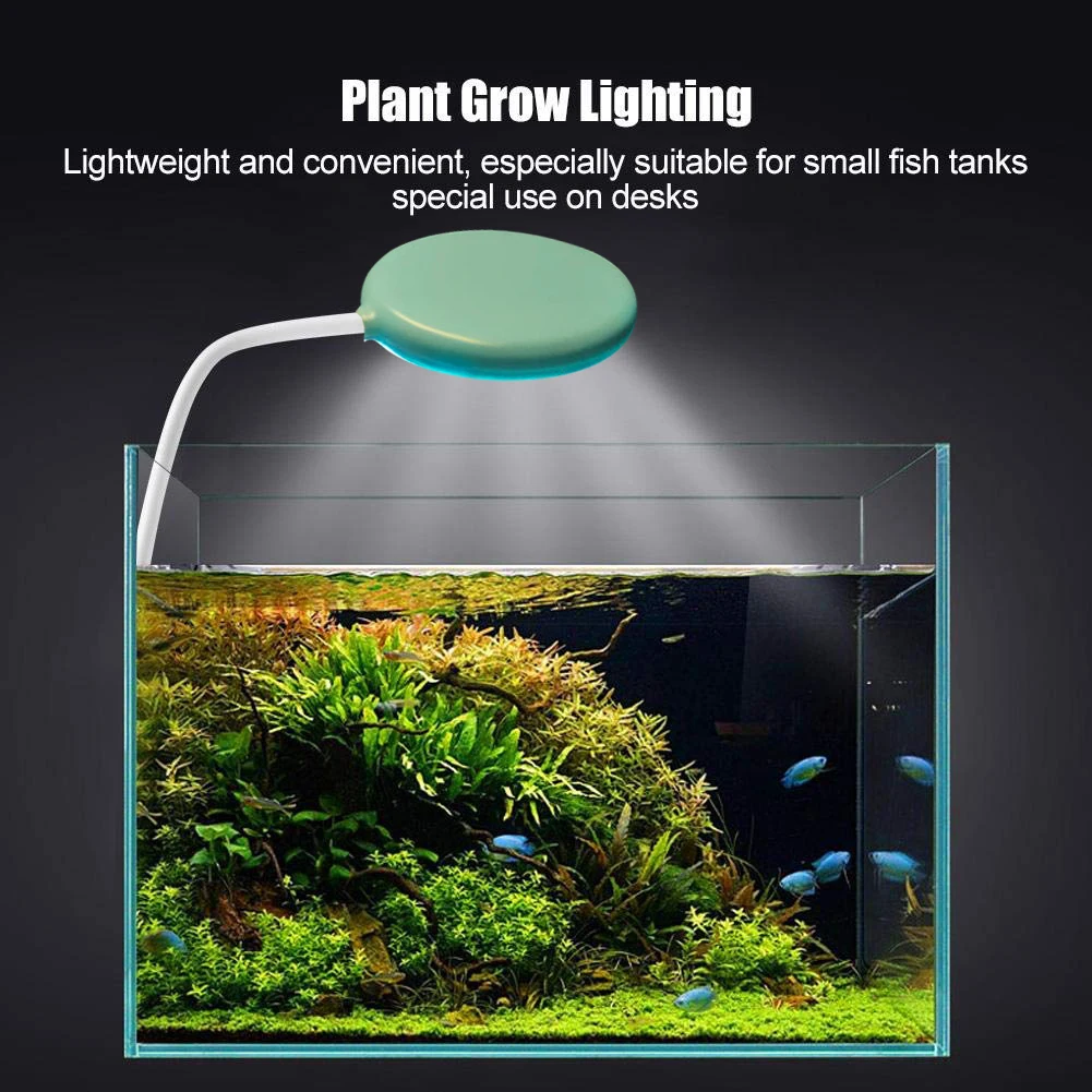 

Round Plastic Water Lamp Aquarium Light Durable Sturdy Touch Switch LED Lights Fish Illumination Fish Tank Lights