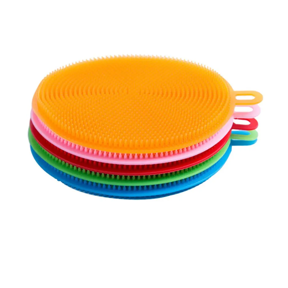 

Multifunction Food-Grade Silicone Gel Dish Washing Brush Sponge Kitchen Cleaning Tools Fruit Vegetables