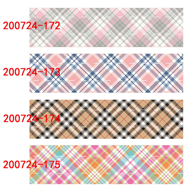 

Check rainbow plaid tartan grosgrain printed ribbon heat transfer 50yards