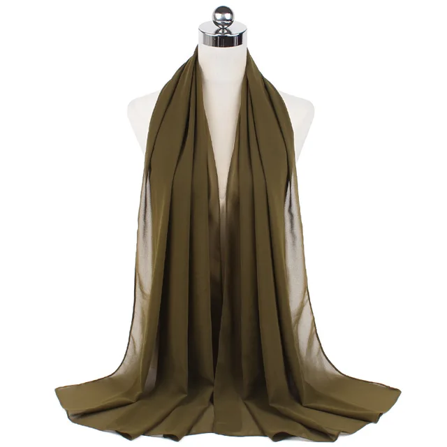 High Quality Good Stitching Stitch Plain Premium Heavy Chiffon Hijab Scarf Malaysian Women's Scarves Hijabs Long Shawl Shawls 47