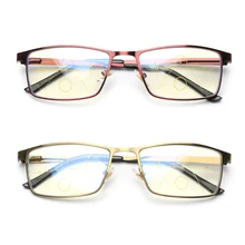 Прогрессивные многофокусные очки для чтения для женщин и мужчин анти-голубые световые радиационные очки при дальнозоркости Регулируемые очки для ухода