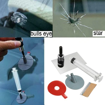 

10ml Car Window Glass Crack Chip Repair Automotive Glass Nano Repair Fluid With Cured Film Repair Tool Blade Washing Tools
