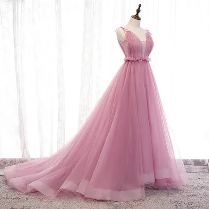 

100%real rose pink plain tail gown long dress medieval dress Renaissance gown Sissi princess Cosplay Victorian/Marie Belle Ball