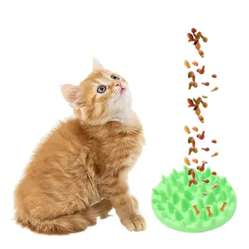 

1pc Silicone Pet Feeding Bowls Dog Cat Food Feeder Pet Slowly Foof Bowl for Cat Dog Pets (Green)