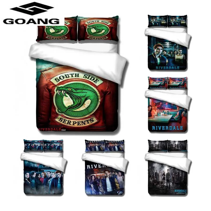 

GOANG Fashion Classic theme bedding sets Riverdale Pattern bed linen Duvet Cover Pillowcase twin full queen king size Bedclothes