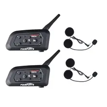 Fodsports металлический зажим+ 2 шт V6 Pro BT переговорные 1200 м Мотоциклетный Bluetooth шлем гарнитура для 6 Rider 850mah