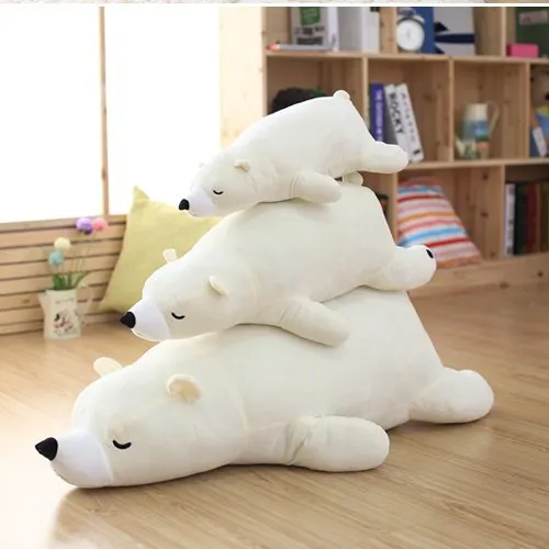 [Забавные] 75 см liv сердце Sea bear мягкие Животные плюшевые игрушки куклы модель автомобиля диван мягкий белый сонный полярный медведь Подушка подарок - Цвет: Белый
