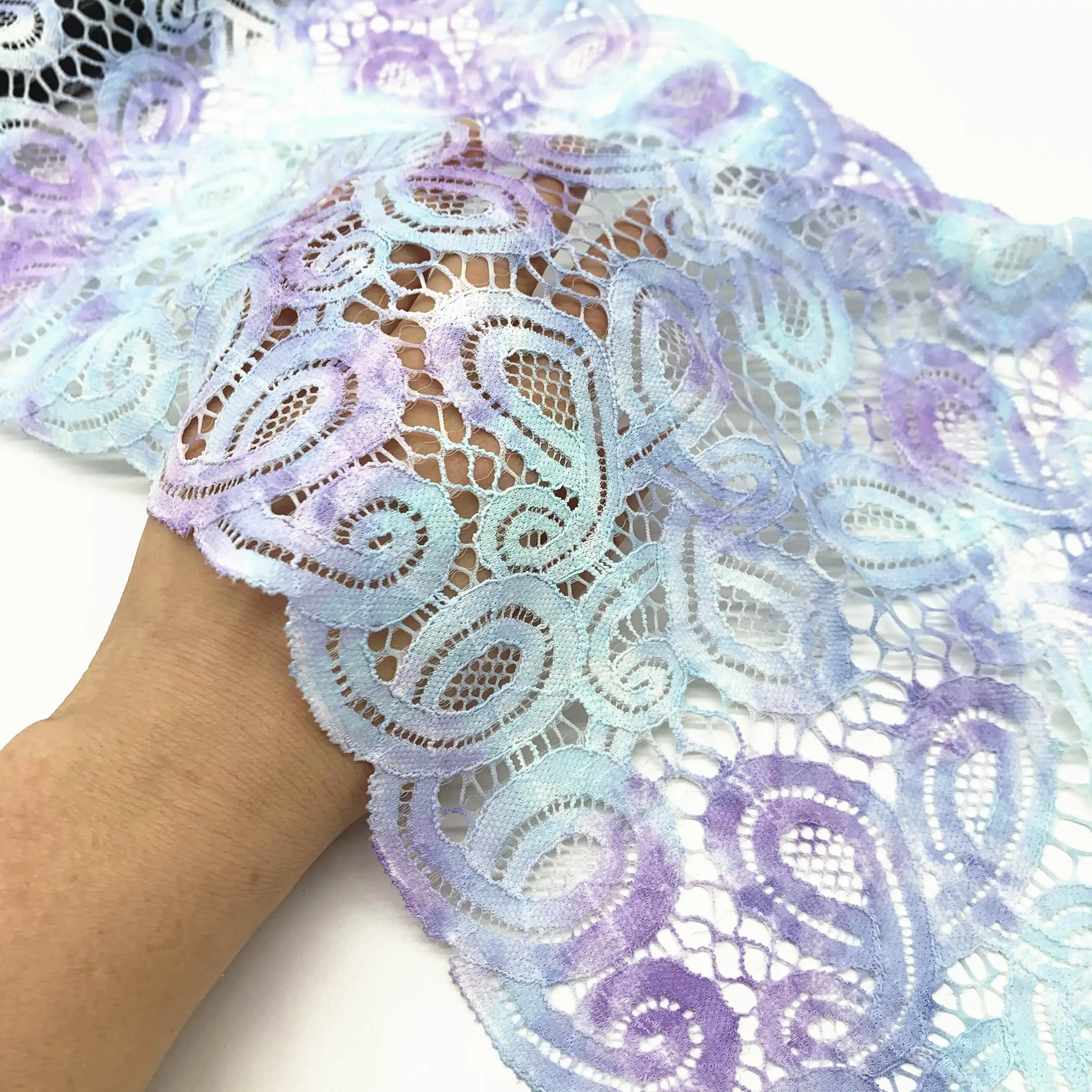 3y/lot Width 9 inch (23cm) Thick Elastic Stretch Lace Trim 3