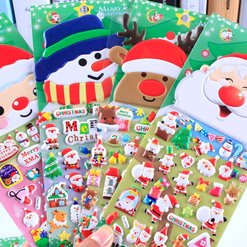 1 лист Kawaii 3D мультфильм пены декоративные наклейки милые рождественские Санта наклейки "Санта Клаус" для детей Скрапбукинг DIY дневник альбом