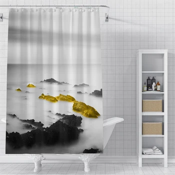 

Custom The golden tree Waterproof Shower Bath Curtain Printed Bathroom Decor Various Sizes#2020-06-04-7