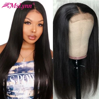 

Lace Front Human Hair Wigs Straight T Part Wig Pre Plucked Deep Part Mslynn Remy Brazilian Lace Wig For Black Women