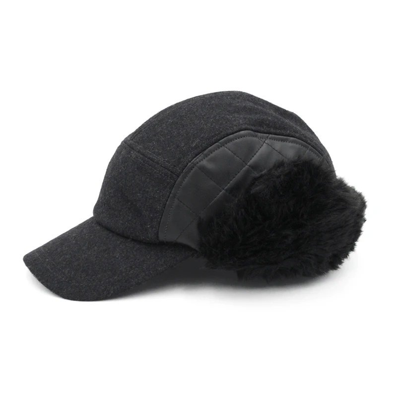Зимние шапки, Мужская русская куртка-бомбер, кофейная хлопковая шапка с ушками, мужская маска, съемная бейсболка, меховые теплые шапки-ушанки