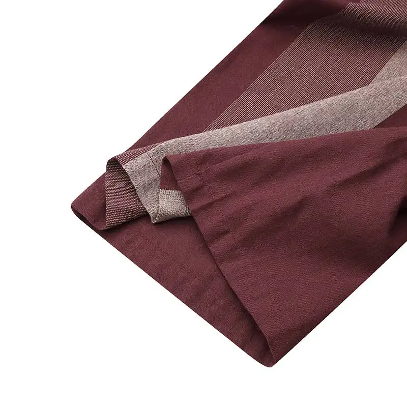 ZANZEA Women Autumn Cotton Linen Trousers Casual Wide Leg Pants Elastic Waist Color Block Pantalon Vintage Palazzo Streetwear 7