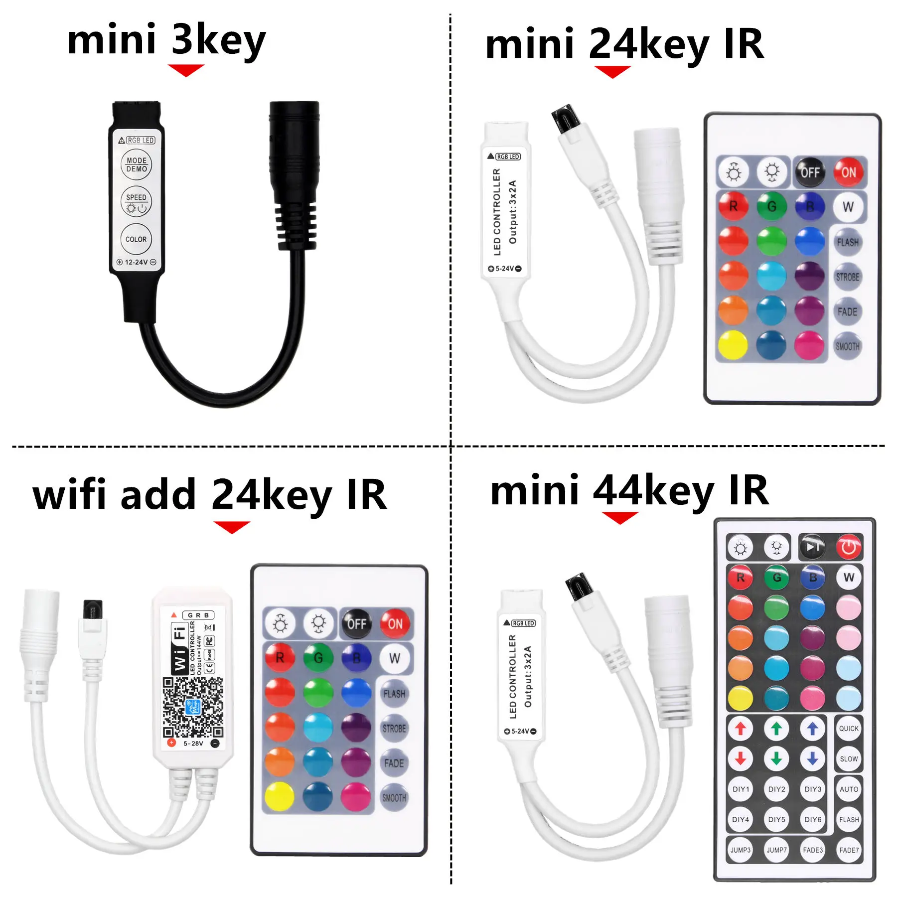 Светодиодный контроллер, светодиодный ИК-контроллер rgb, светодиодный контроллер, ИК-пульт дистанционного управления, диммер 6А для RGB 3528 5050, светодиодная лента