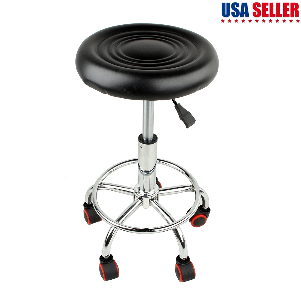 Dilepas Gaya Retro Bergulir Kursi Bar Tinggi Disesuaikan Salon 5 Roda Rolling Swivel Stool Tato Pijat Spa Kursi Hitam Aliexpress