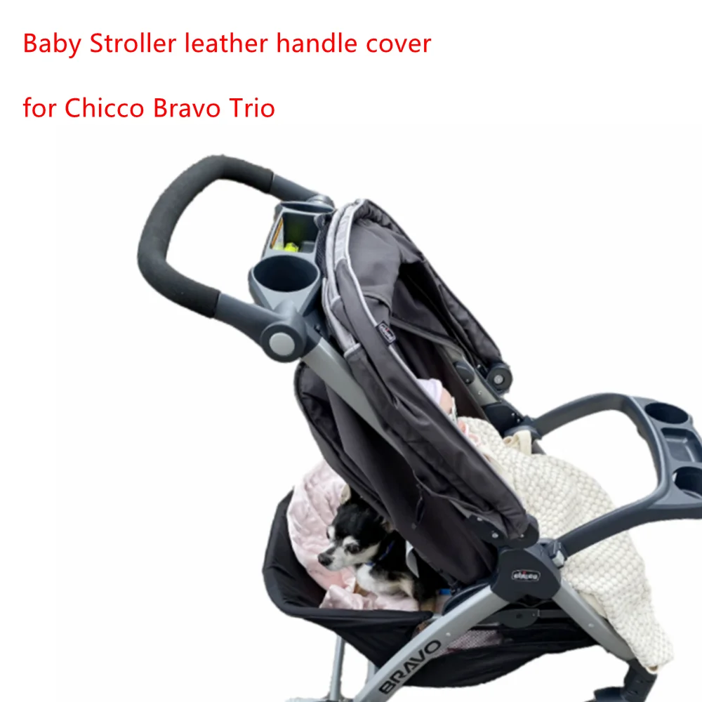 baby jogger double stroller accessories	 Stroller Pram Leather Pu Handle Cover For Chicco Bravo Trio Bumper Protective Cases Armrest Covers Carriage Accessories baby stroller cover for winter