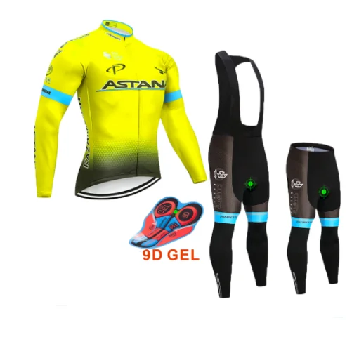 ASTANG Pro зимний командный костюм с длинным рукавом для велоспорта, костюм для горного велосипеда, Униформа, теплый Полярный велосипед, одежда для велоспорта