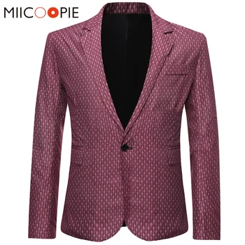 

Blazer Hombre 2019 Mens Korean New Single Botton Red Blazer Men Classic Casual Wedding Slim Fit Suit Jacket Veste Costume Homme