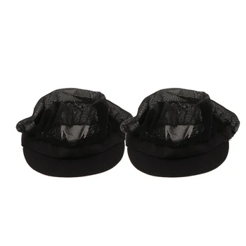 

2 Black Mesh Men Women Chef Hat Adjustable Cooking Catering Cap Breathable