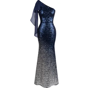 

Robe De Soiree Sexy Long Evening Dresses Sequined One-Shoulder Backless Mermaid Dress Formal Gown Elegant Abendkleider