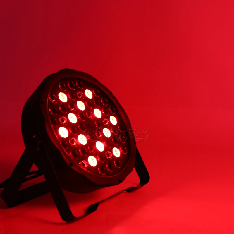 Djworld светодиодный плоский Par 54x3 Вт RGB цветной светильник ing стробоскоп DMX 512 сценический светильник для Dj Disco вечерние, свадебные, вечерние, для сцены, ТВ