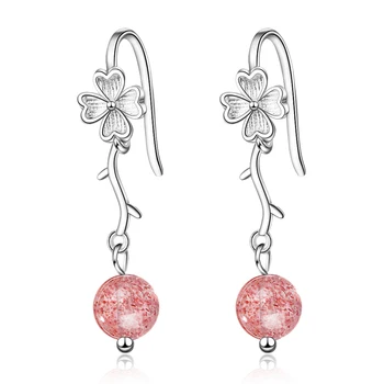

MEETSOFT 925 Silver Prevent Allergy Fashion Drop Earrings for Women Trendy Design Clover Jewelry Gift