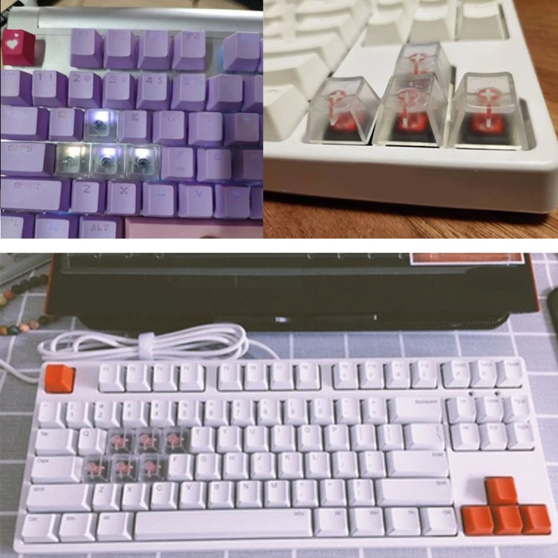 

10Pcs Transparent ABS Keycaps Mechanical keyboard Matte Backlit Key caps For Cherry Gateron Kailh Switch R4 R3 R2 R1