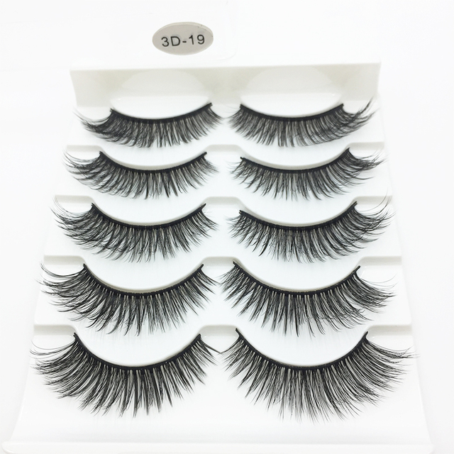 NEW 5Pairs 3D Faux Mink Eyelashes Natural Thick Long False Eyelash Dramatic Fake Lashes Makeup Extension Eyelashes Cilio