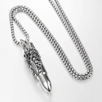 

Trend Pattern Bullet Pendant Necklace Be Opened Bullet Necklace for Men Male Pendant Female and Male Fashion Jewelry Pendant