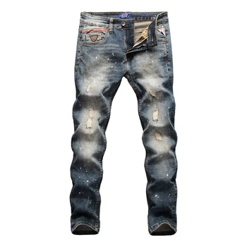 

Brand NEW regular Minimalist style Denim overalls mid waistMen's Skinny Slim Fit Ripped Distressed Stretch Jeans Pants