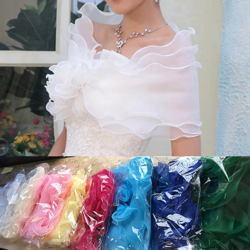 Pastor Quizás Vueltas y vueltas Bolero corto de Organza con volantes para mujer, vestido de novia, capa de  boda, rojo, champán, azul, 9 colores|Chaquetas de boda/Envolvente| -  AliExpress