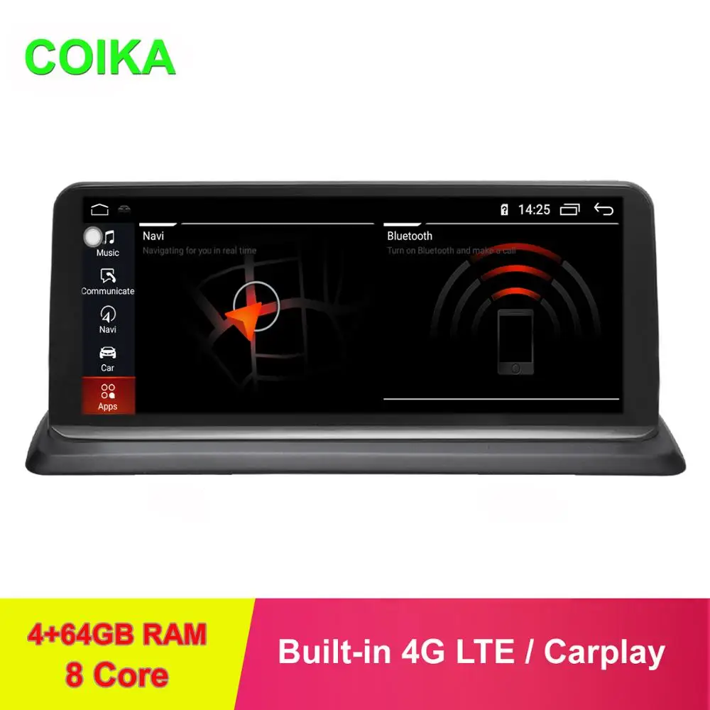 COIKA 10,2" 8 ядерный Android 9,0 система автомобиля gps Navi приемник для BMW E87 E88 E81 E82 ips сенсорный экран 4+ 64 Гб ram Carplay wifi 4G