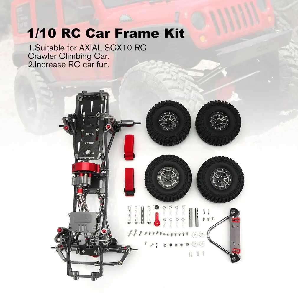 

1/10 RC Car Frame Kit CNC Aluminum Alloy Car Frame Set for SCX10 AXIAL RC Crawler Climbing Car DIY Parts & Accessory