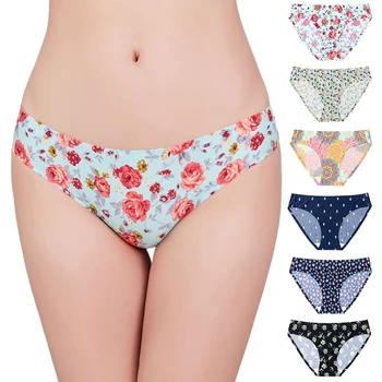 

Women Panties Breathable Seamless G-string Thongs Lady Ice Silk Low Waist Briefs Female Home Style Comfortable Clothing