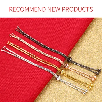 

ZHUKOU 1.32x240mm Brass simple adjustable bracelet chain for handmade jewelry making diy bracelet chains accessories model:VL28