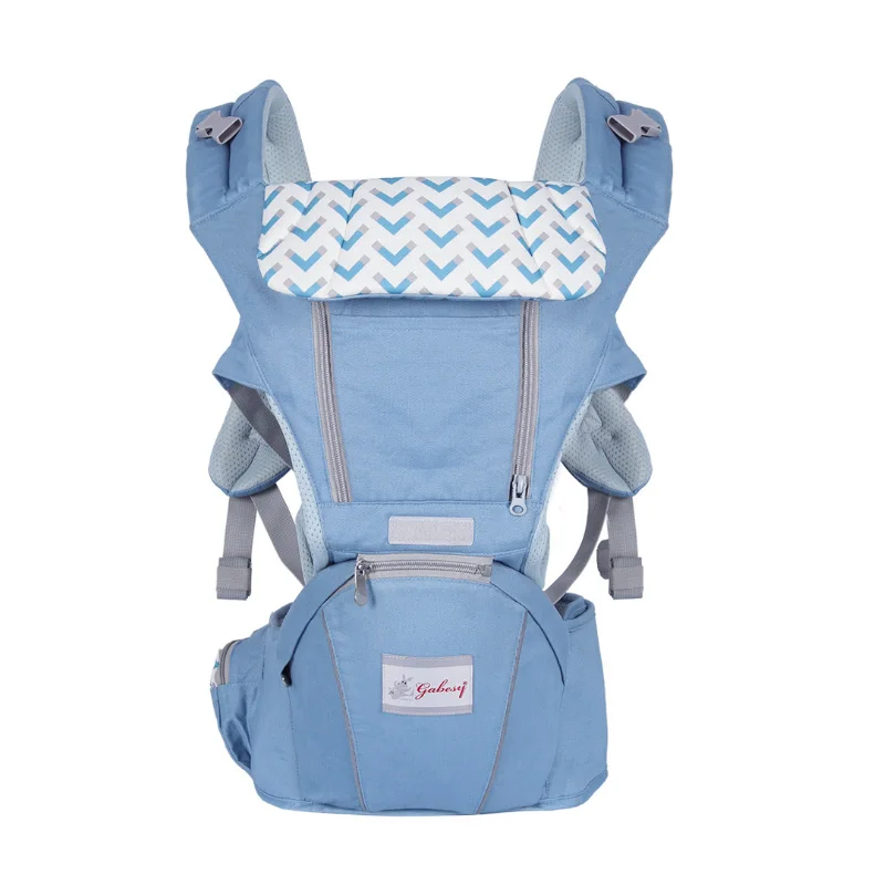 Gabesy детский рюкзак+ Hipseat VS Sunveno многофункциональный легкий рюкзак-переноска детский кенгуру из хлопка - Цвет: Sea blue
