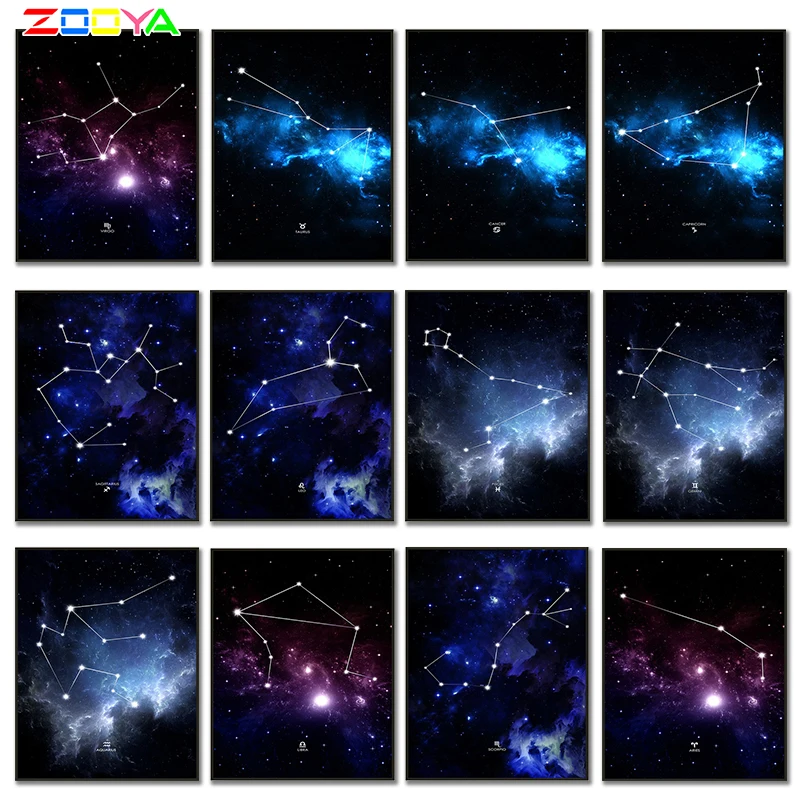 

Zooya 3D Painting Diamond Embroidery Constellation Diamond Painting 5D Diy Full Drill Diamond Mosaic Sterrenbeeld Painting 8Jh13