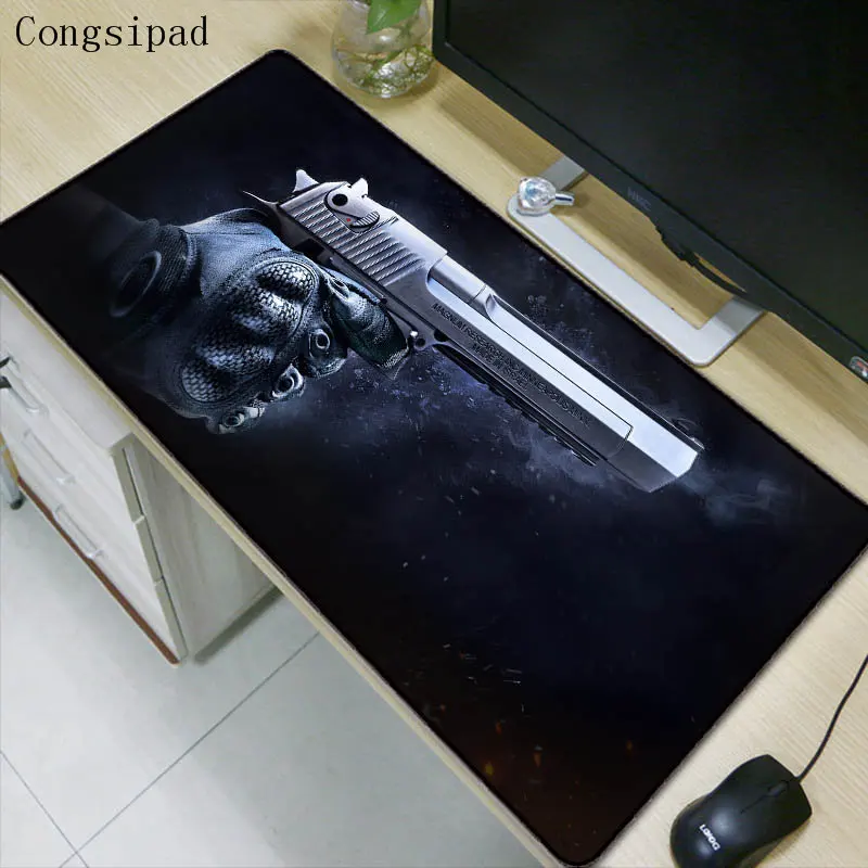 300x900x3mm Csgo боевой пистолет логотип большой размер Коврик для мыши компьютер ПК Противоскользящий резиновый коврик для клавиатуры Настольный коврик для мыши Коврик для дома подарки - Цвет: 300x900x3mm