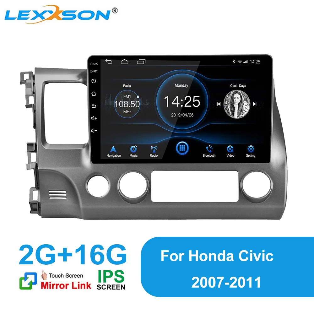 

DSP 2G+16G Android 10.1 Car Radio Multimedia RDS GPS Navi Mirror Link IPS Screen Stereo for Honda Civic 2007 2008 2009 2010 2011