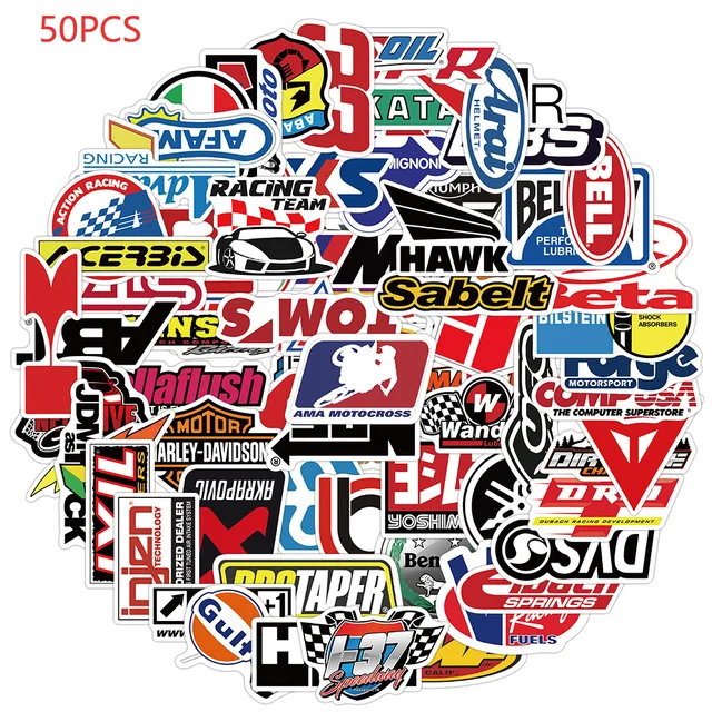10/50/100Pcs Brand Stickers Laptop Macbook Cup Guitar Luggage Fridge Skateboard Bicycle Tide Logo Decal Sticker 50PCS