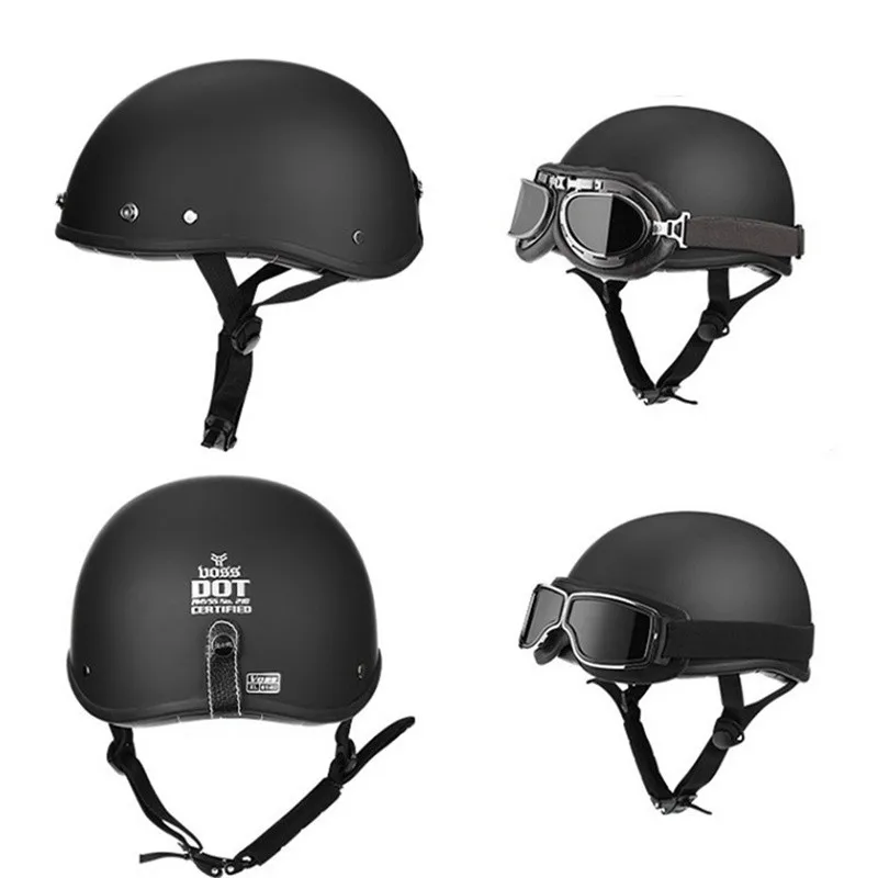Black Vintage Motorcycle Helmet Open 