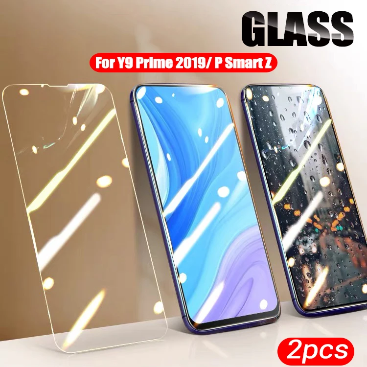 

2pcs Full Tempered Glass For Huawei Y9 Prime 2019 P Smart Z Glass Screen Protector 9H Anti Bluray Glass For Huawei p smart z