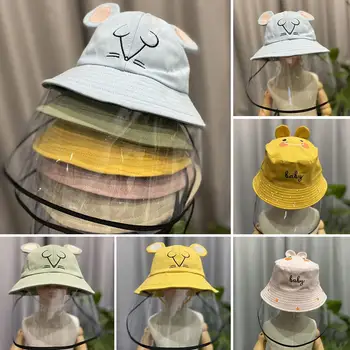 

Children Cartoon Sun Protection Fisherman Cap Anti-saliva Hat Face Cover Mask